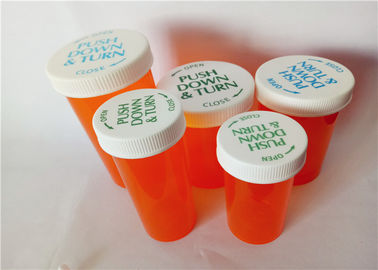 China 8 frascos resistentes del niño ambarino de los tamaños, envase translúcido de la píldora de la prueba del niño del color proveedor