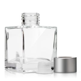 China Botellas de cristal por encargo del difusor/botella de perfume cristalina clara del cuadrado proveedor